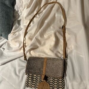 Myra Bag Tan and Gray Crossbody Bag